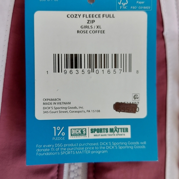 DSG Girls Rosie Coffee Fleece Girls Size XL or 14-16 NWT - Picture 9 of 11